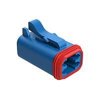 Amphenol SINE Systems AT06-4S-RD01BLU Automotive Connectors 4-Way Plug, Female Connector with Reduced Diameter Seal (E-Seal), Blue