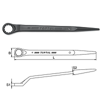 TOPTUL AAAS4141 Single Ring Wrench 45° Offset (41mm, L=490mm)