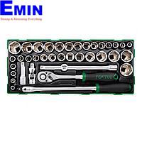 TOPTUL GTB3819 Socket Set (METRIC & SAE) (38 pcs, 1/2"")