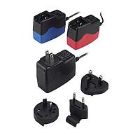 Cincon TRE15RD050-11G01-Level-VI Interchangeable Plugs Switching Adapter, Level VI, Wallmount, 15 Watt, 90-264VAC Input, 5VDC Output, 2A, 5.5x2.1x12mm Straight, DC Cable 720mm, UL1571 with OVP