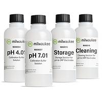 MILWAUKEE pH-START pH calibration and cleaning solutions (230 mL; ±0.01 pH)
