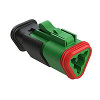 Amphenol SINE Systems AT06-3S-SR01GRN Connectors 3 WM Strain-Relief HSG Green