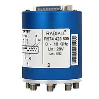 Radiall R574F03015 Coaxial Switches SP10T Terminated  Ramses SMA 22GHz Normally open 28Vdc Positive common D-sub connector