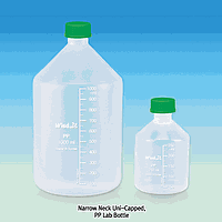 DaiHan DH.Bot3184.4 Bottle, Sq., PP, W-N, w/Uni-Cap, GL45, 500/50㎖, 74×h176 mm 5/Pk. 5/Cs.