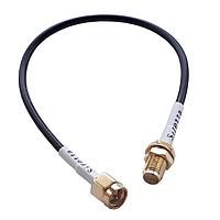 Siretta ASMA020X174S11 RF Cable Assemblies SMA MALE TO SMA FEMALE BULKHEAD 200mm RG174 CABLE