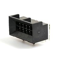 Molex 44428-1002 Shrouded R.A. RECPT 10P gold w/snap-in pegs