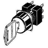 Omron Automation and Safety A165K-T3MR-2 Keylock Switches ROUND 3POS MNT RIGHT DPDT Pushbutton