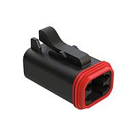Amphenol SINE Systems AT06-4S-RD01BLK 4-Way 4 Pin Plug w/ Red. Dia. Seal BLK