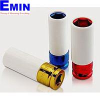 TOPTUL KABD1617-  1/2inch DR. 6PT Flank Thin Wall Deep Impact Sockets with Plastic Sleeves