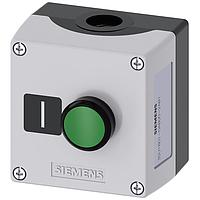 SIEMENS 3SU18010AB002AB1 Pushbutton ENC PLASTIC, PUSHBUTTON, MOM, GREEN, 1NO