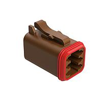 Amphenol SINE Systems AT06-6S-RD01BRN Automotive Connectors 6-Way Plug, Female Connector with Reduced Diameter Seals (E-Seal), Brown