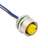 Bulgin PXMBNI78FPF03AFLPG135001 Sensor Cables / Actuator Cables 3 Contacts 7/8" Front Panel Mounting Female 100mm Flying Leads