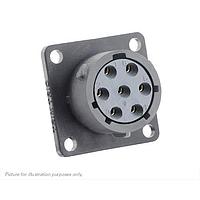 Eaton Souriau-Sunbank UTSX014D7S Receptacles Square flange receptacle, without backshell, with 7 female PCB contacts, IP68/69K in unmated conditions
