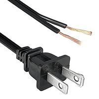 Qualtek Electronics 223053-01 No Receptacle Power Cord 18AWG 10A 1M NORTH AMER BLACK