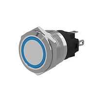 EAO 82-6153.12A4 Indicator Actuator 82-6153.12A4.Illuminated pushbutton.momentary.22 mm.stainless steel.flush/flat.point.red/green.24 V.soldering plug au plated