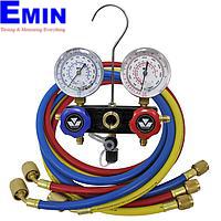 MasterCool 97772-MRB Aluminum Manifold Gause Set (With Nilon Barrier Hoses And Auto Shut-Off Valves)