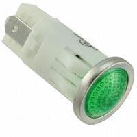VCC 1092QD5-125VAC Indicators PMI .5in. LED 125V Tab Semi-Dome Green