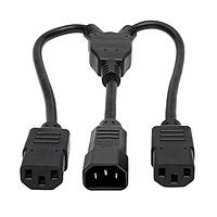 Tripp Lite P004-18N-2C13 AC Power Splitter Cord C14-2XC13 PWRCBL,10A,18AWG,18"