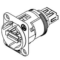 Switchcraft EHUSBAABX Type A to Type A USB A to USB A Feedthrgh Blk Finish