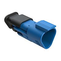 Amphenol SINE Systems AT04-3P-SR01BLU Receptacle 3 Position, Receptacle, Pin, SR01 Strain Relief (Standard Seal), Blue Body
