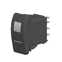 Carling Technologies VLD2GHNB-AAC00-000 Snap-In Rocker Switch 2-pole, (ON) - OFF - (ON), 20A 12VDC not HP rated, Illuminated, Sealed Contura II Rocker Black Switch with White Lens and .250 Tab (Q.C.), 10 Terminal baseUL 1054 Recognized