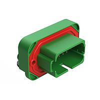 Amphenol SINE Systems AT13-18PC-BM03GN Connectors 18 Position, Right Angle Flange Mount PCB Receptacle, Tin Plated Contacts Included, Keyed C, Green