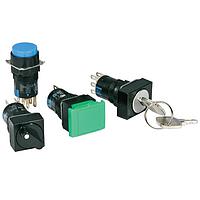 IDEC AB6M-M1P-B-ENGRAVED Pushbutton Switches 16mm Pushbutton Black