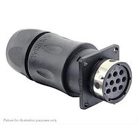 Eaton Souriau-Sunbank UTGX0JC1210SW Receptacles Square flange receptacle, with cable gland backshell, for 10 female contacts, IP68/69K, keying W