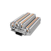 Amphenol Anytek APTD042SDGY00G DIN Rail Terminal Block APT 4mm2/2*2 Feed-through terminal blockDouble layer , 1in-1out/each layer  Grey