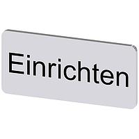 SIEMENS 3SU19000AC810AR0 Labeling Plate, Einrichten INSCR. LABEL,SILV 12.5 X 27MM,EINRICHTEN
