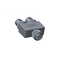 Amphenol LTW YA-B05F-B05M-B05M-01 Circular Metric Connectors Circular Metric Connector, Y Adaptor, Metal, A Coding, 4A, 05 pins, (End 1) Female Female, (End 2) Male Male, (End 3) Male Male, Screw Thread, IP68 Mated