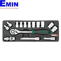 TOPTUL GCAT1502-  15PCS - 1/2inch DR. Flank Socket Set