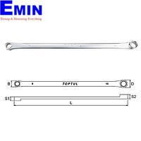 TOPTUL AAAP0810 Flat Type Extra-Long Double Ring Wrench (8x10 mm)