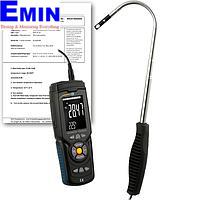 PCE HWA 30-ICA Hot Wire Anemometer (0.3~30.0 m/s; 0~45 °C;  0~999900 m³/min; ISO Calibration Cert.)