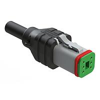 Amphenol SINE Systems AT06GY-6S-N-TPE-M4 Single Ended 6 Position Plug Single-Ended Molded Cable Assembly. Black TPE, Uses Connector  AT06-6S, 4 Meter Length