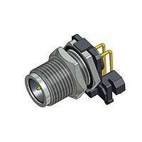 Amphenol CONEC 43-01211 Connectors 5P R/A PCB W/GND M12 FRONT MNT PLUG