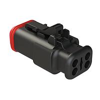 Amphenol SINE Systems AT06-4S-SR01BLK 4-Way Plug 4-Way Strain Relief Black