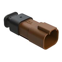 Amphenol SINE Systems AT04-4P-SR02BRN Receptacle 4 Position, Receptacle, Pin, SR02 Strain Relief (Reduced Diameter Seal), Brown Body