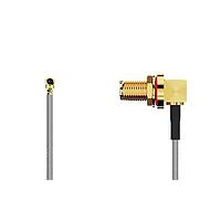 GCT (Global Connector Technology) CABLE 395 RF-100-A-1 RF Cable Assemblies I-Pex MHF I RA Plug2RP-SMA RAJck Rvrs plrty R Mt IP67/IP68 6 GHz,100mm RG178Brwn