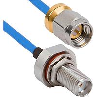 Amphenol SV Microwave FBSMA-085-MSLPSMA-060 RF Cable Assemblies SMA BKHD F  SMA Low Profile M 6"Cable