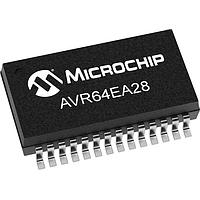 Microchip Technology AVR64EA28T-E/SS MCUs 64KB, RWW, 6KB RAM, 28p, 20MHz, CFD, 12b ADC, PGA, 2xComp, DAC, 3xUART, SPI, TWI