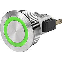 Schurter 3-148-423 LED Pushbutton Switch MSMII-22 Indicator Switch, RGB Area Illumination, Stainless Steel Housing, IP67, Supply Voltage 5 VDC, Quick Connect Terminals