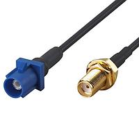 Taoglas CAB.D05 RF Cable Assemblies CAB.D05 Fakra Code C Blue Straight Plug to SMA(F) RG-174 100mm