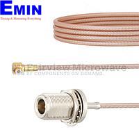 Fairview FMCA1424 Snap-On RA MMBX Plug to N Female Bulkhead Cable RG316 Coax