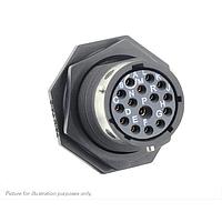 Eaton Souriau-Sunbank UTGX714E15SY Receptacles Jam nut receptacle, without backshell, with 15 female solder contacts, IP68/69K in unmated conditions, keying Y