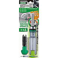 Vessel TD-6808TX Ratchet Screwdriver (8 bits)