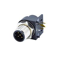 NorComp 861-005-113R004 Right Angle IP67 Male M12 Panel Mount 5 Position Right Angle Dip Solder