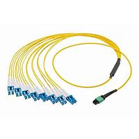 Molex 1062836381 Fiber Optic Cable Assemblies QSFP-DD MPO-to-(8) LCD Uni JMPR ASSY 9/125um 3mm Single 16 Fiber 3.0m Yellow