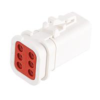 Amphenol SINE Systems ATP06-6S-OMWHT Overmold 6-Position Female Plug, Overmold Compatible, White