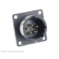 Eaton Souriau-Sunbank UTGX014E5PZ Receptacles Square flange receptacle, without backshell, with 5 male solder contacts, IP68/69K in unmated conditions, keying Z